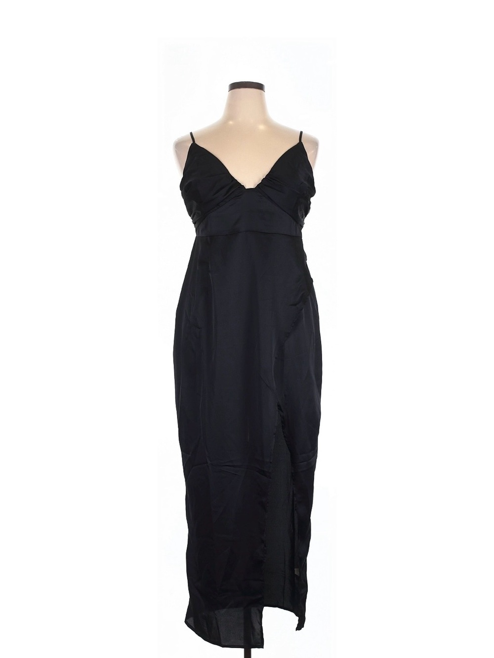 PrettyLittleThing Black Spaghetti Strap Maxi Slip Dress